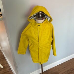 Zara Yellow Hooded Raincoat Waterproof Jacket